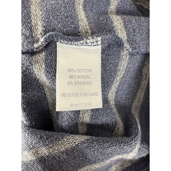 Zinni Garnet Hill Size M Striped Stretch Mini Shift Dress Blue 3/4 Sleeve Pullov - Picture 7 of 9
